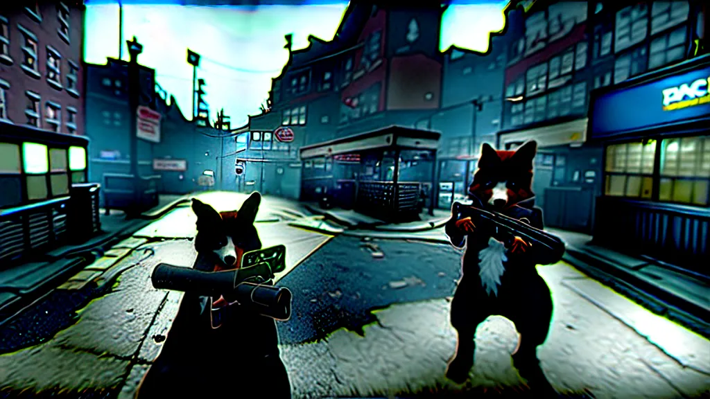 Image similar to screenshot from the pc game payday 2 demonstrating the fursuit unlock - hoxton? more like foxton.