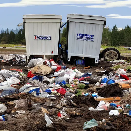 Image similar to two gigantic american dumpsters dirty