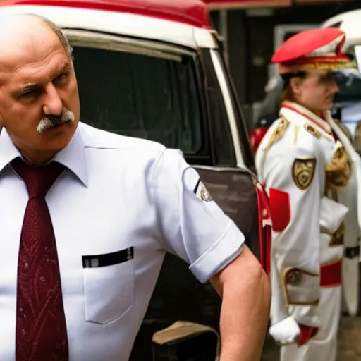 Image similar to Alexander Lukashenko in Drive (2011), cinematic still