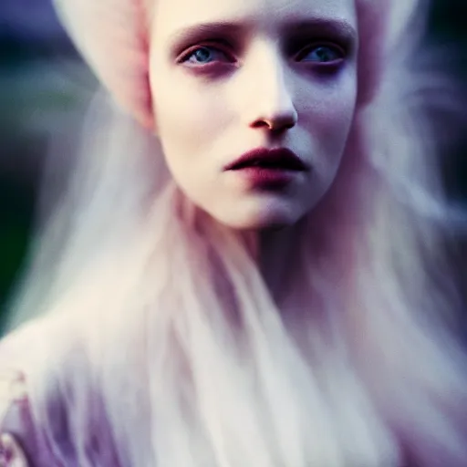 Image similar to photographic portrait of a stunningly beautiful english gothic renaissance female in soft dreamy light at sunset, soft focus, contemporary fashion shoot, in a tim burton movie, by edward robert hughes, annie leibovitz and steve mccurry, david lazar, jimmy nelsson, extremely detailed, breathtaking, hyperrealistic, perfect face, octane render