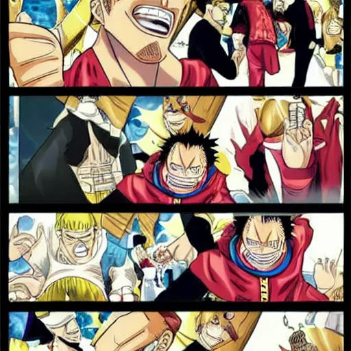 Image similar to robert downey jr as character in one piece manga,