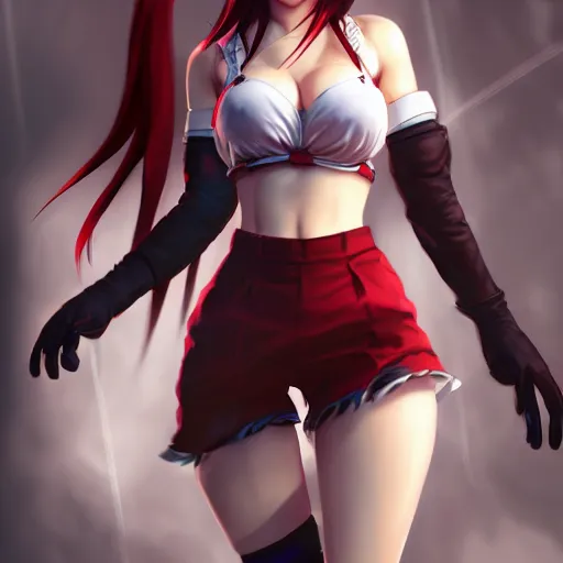 Image similar to alternate outfit of tifa lockhart by wlop, rossdraws, mingchen shen, bangkuart, sakimichan, yan gisuka, jeongseok lee, artstation, 4k