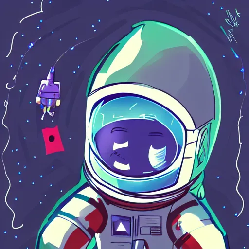 Prompt: niko oneshot as an astronaut, digital art #OneshotGame