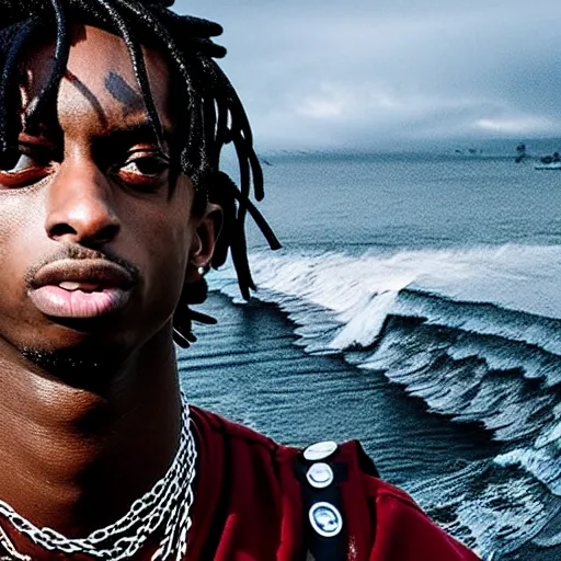 Image similar to playboi carti in vikings 4 k the detailed super realistic