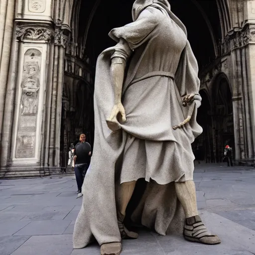 Image similar to the hunchback of notre dame visiting piazza del duomo milan