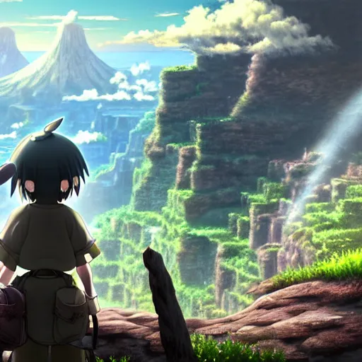 Prompt: made in abyss landscape, photorealistic, 4 k