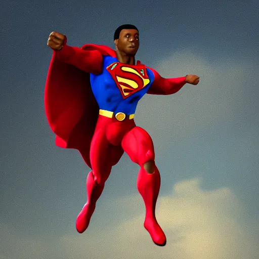 Superman figurine flying in air | 3D model