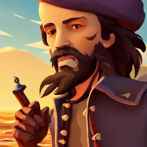 Image similar to painting jack the pirate on sea of thieves game avatar hero smooth face median photoshop filter cutout vector behance hd by jesper ejsing, by rhads, makoto shinkai and lois van baarle, ilya kuvshinov, rossdraws, illustration, art by ilya kuvshinov and gustav klimt