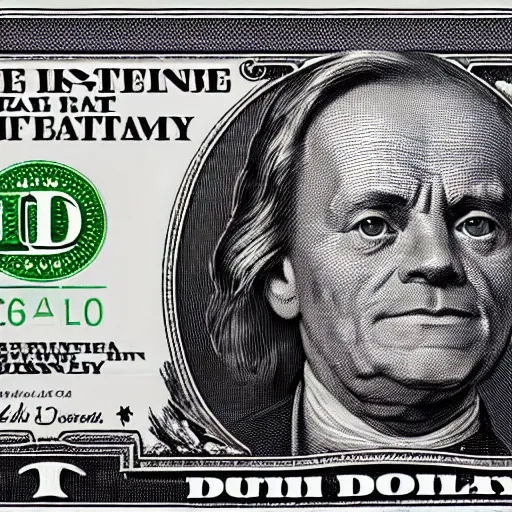 Image similar to dollar bill with donald tusk face inside