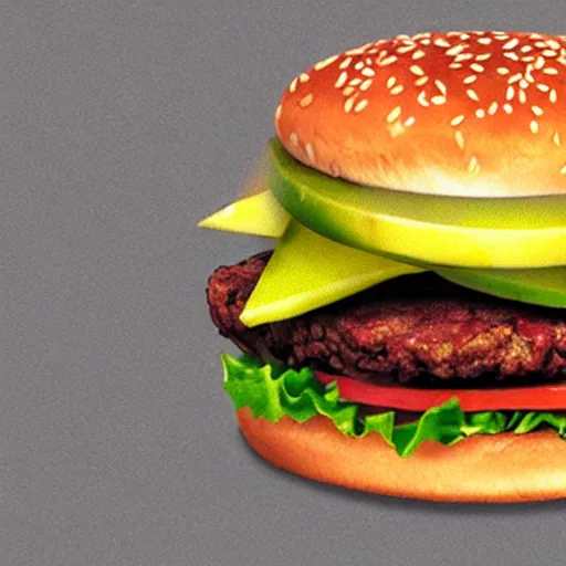 Image similar to anamorphic half cat, half burger