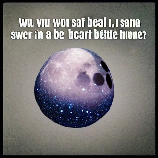 Prompt: would you like to swing on a star, carry moon beams home in a jar, and be better off than you are, or would you rather be a fish?