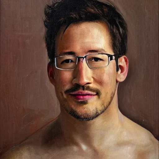 Image similar to markiplier portrait as het meisje met de parel, het meisje met de parel, oil painting, traditional art, detailed, histroical