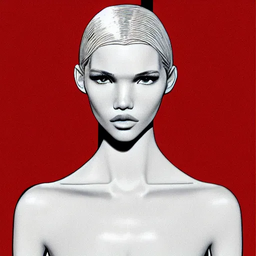 Image similar to sasha luss retro minimalist portrait by jean giraud, moebius starwatcher comic, sharp, smooth face, 8 k