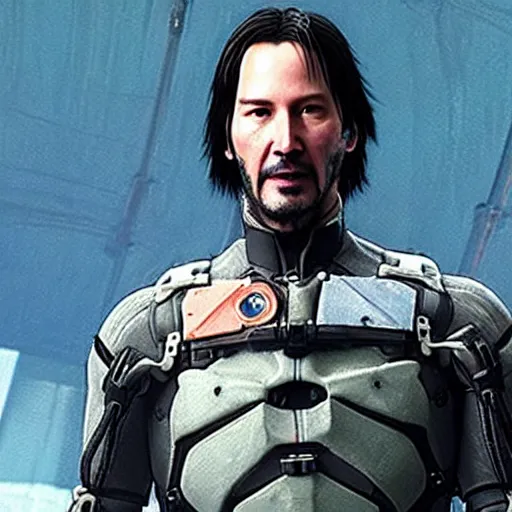 Prompt: keanu reeves in death stranding