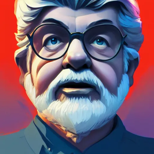 Image similar to face icon stylized minimalist george lucas, loftis, cory behance hd by jesper ejsing, by rhads, makoto shinkai and lois van baarle, ilya kuvshinov, rossdraws global illumination