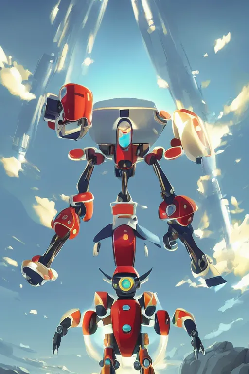 Image similar to metabots medabots medarotto medarot robot minimalist comics, behance hd by jesper ejsing, by rhads, makoto shinkai and lois van baarle, ilya kuvshinov, rossdraws global illumination ray tracing hdr radiating a glowing aura