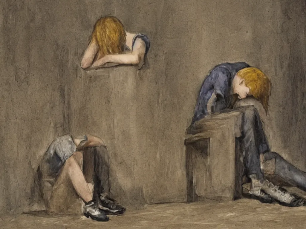 Image similar to the personification of depression