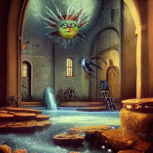 Prompt: beautiful scene from a dream. digital artwork by vincent bons, michael whelan, remedios varo and gerardo dottori. grainy and rough. interesting pastel colour palette. beautiful light. oil and water colour based on high quality render.