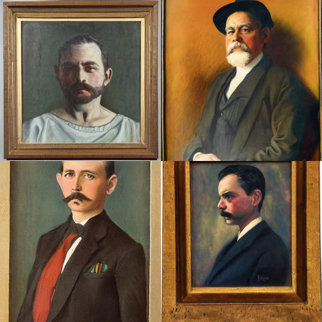 Prompt: a portrait painted in the year 1 9 1 1