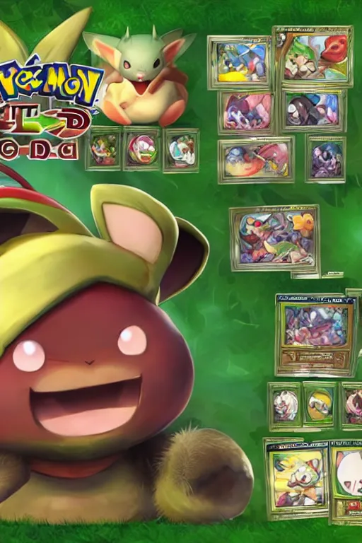 Image similar to teemo, a pokemon trading card of teemo, highly detailed pokemon trading card screenshot