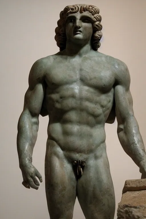 Image similar to ancient greek statue of he - man