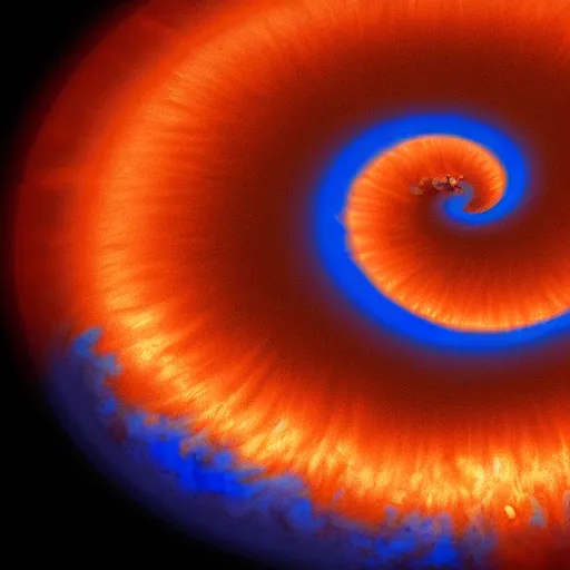 Image similar to blue and red vortex with a sun in the middle, hd,