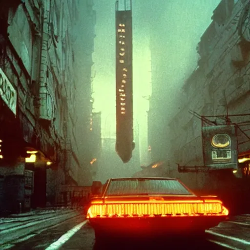 Image similar to film still blade runner set in the Soviet Union