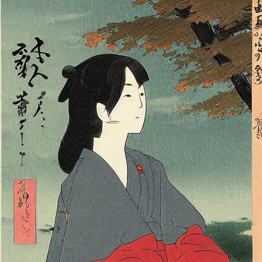 Prompt: a portrait of a character in a scenic environment by nagasawa rosetsu