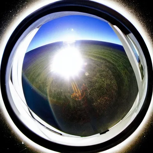 Prompt: “a giant moebius ring of eyes watching over the whole earth earth, 35mm fisheye photography, found footage, cursed image” —width 1920 —height 1080 —steps 40