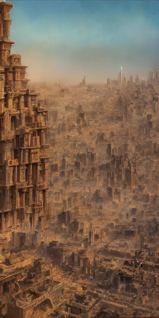 Prompt: Dreamt in 127.59s for !dream ' an Afro futuristic metropolis made out of colored gigantic mud structures in the desert !city background, ethereal, realistic,, Lawrence Alma-Tadema, James Jean, oozium, peter morbacher, angelarium, alchemy, luxury, heavenly light, Soft illumination, Trending on artstation, Cinematic Lighting, very detailed, 3D, octane render, artgerm'