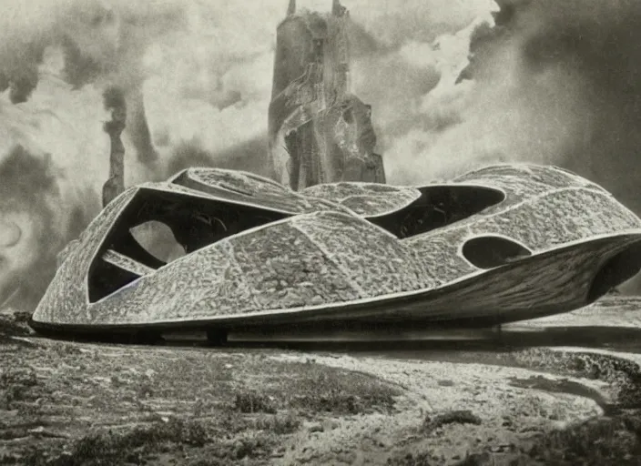 Image similar to spaceship from a 1910s science fiction film