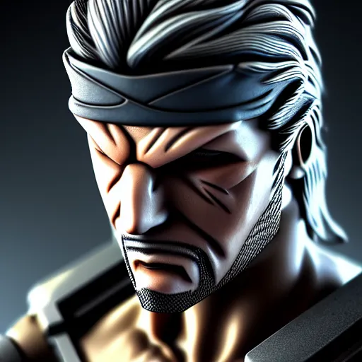 Image similar to photograph portrait of Solid Snake, intricate detail, sigma 85mm f/1.4, 4k, depth of field, high resolution, realistic, photorealistic, 4k, 8k, hd, full color