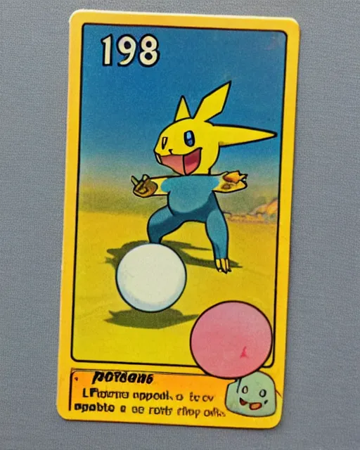 Image similar to a pokemon card from the 1 9 6 0 s