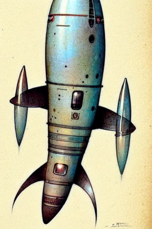 Image similar to (((((1950s rocketship . muted colors.))))) by Jean-Baptiste Monge !!!!!!!!!!!!!!!!!!!!!!!!!!!