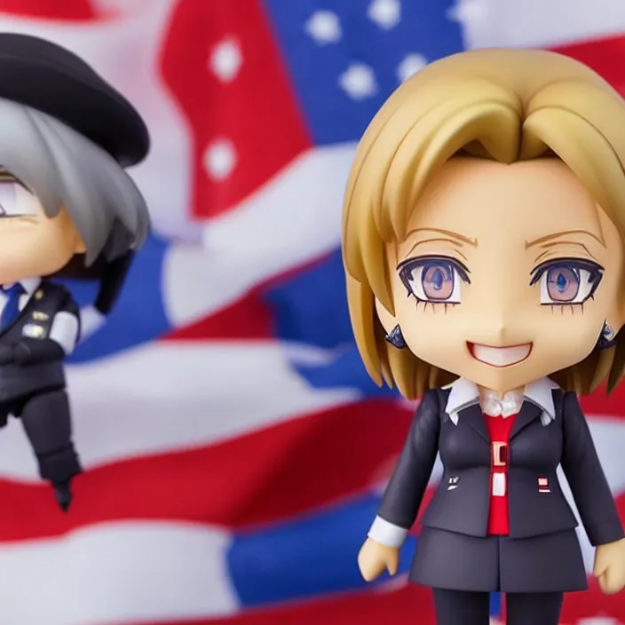 Image similar to hillary clinton, an anime nendoroid of hillary clinton, figurine, detailed product photo