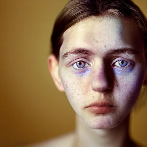 Image similar to Portrait of the 22 year old girl named Buse Tuhan, close-up, by Martin Schoeller