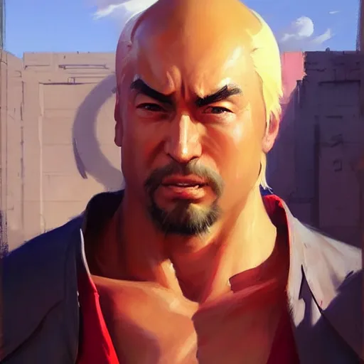 Prompt: Greg Manchess portrait painting of Ken Masters as Overwatch character, medium shot, asymmetrical, profile picture, Organic Painting, sunny day, Matte Painting, bold shapes, hard edges, street art, trending on artstation, by Huang Guangjian and Gil Elvgren and Sachin Teng