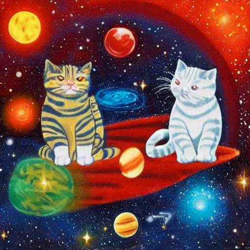 Prompt: ultra cats in space