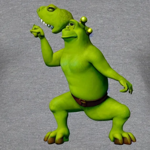 Prompt: shrek dinosaur