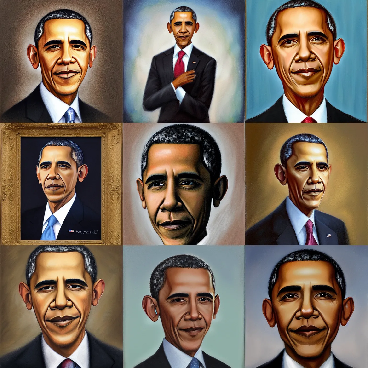 Prompt: portrait of obama by Nicoletta Ceccoli