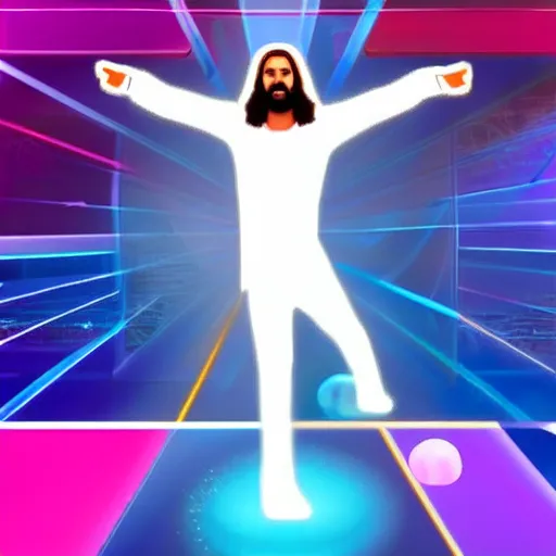 Image similar to jesus in just dance game