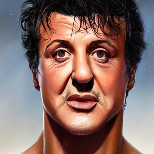 Image similar to portrait of sylvester stallone by charlie bowater