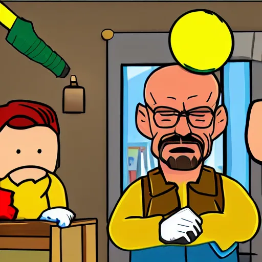 Prompt: walter white in the style of bloons td 6,