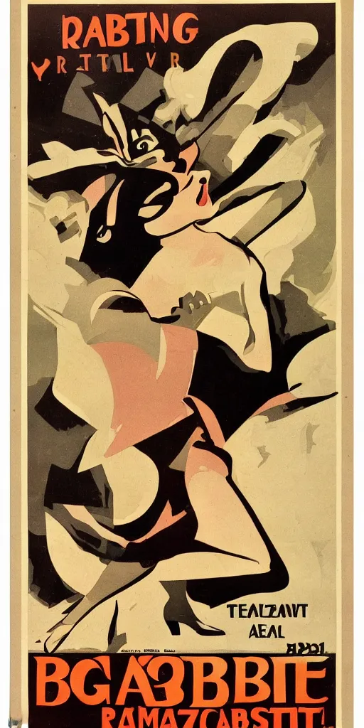 Image similar to a 1 9 2 0 s poster advertising the amazing rabbit, breakout artist