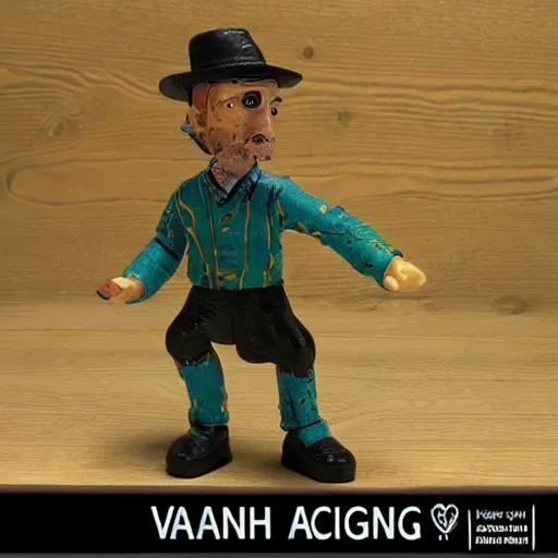 Image similar to van gogh, stop motion vinyl action figure, plastic, toy, butcher billy style