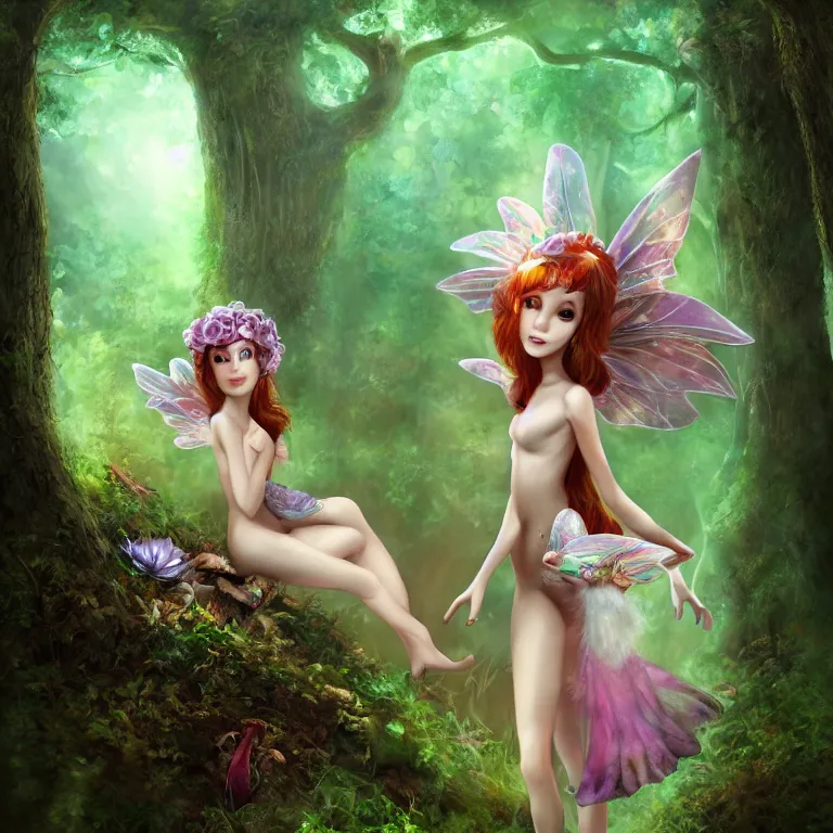 Image similar to mushroom fairy goddess in the forest digital art, 4k, artstation deviantart studio lighting 80mm