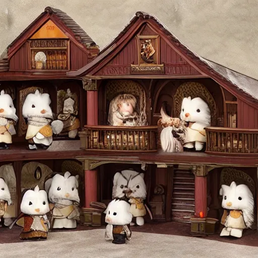 Image similar to a game of thrones themed calico critters set