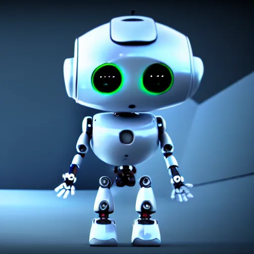 Prompt: a cute little robot is made of eis. super realistic 8 k render of a elegant, cinematic composition