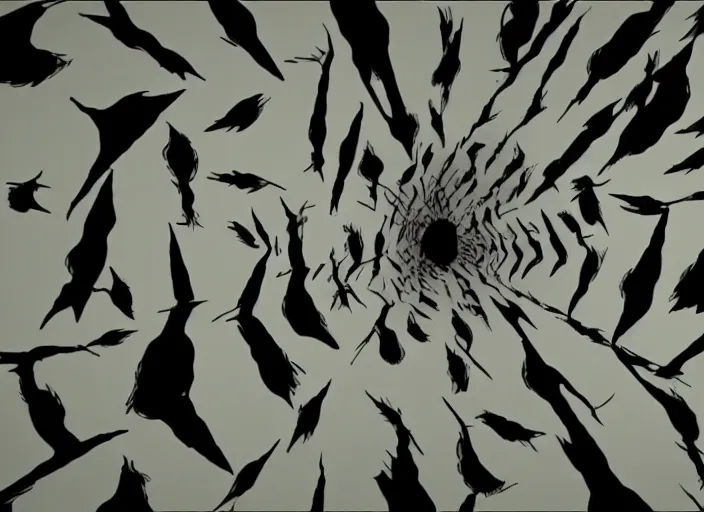 Image similar to still from animated horror movie, animated movie shot, in style of abstract animation