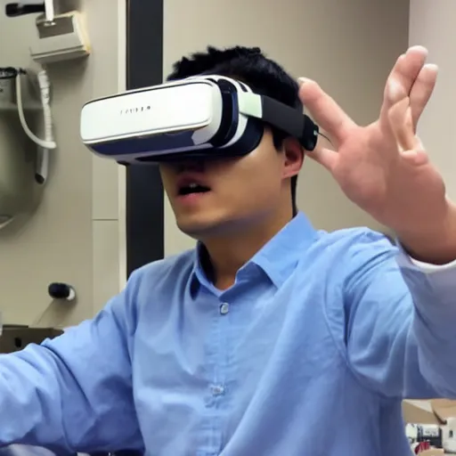 Image similar to chinese factory worker plays vr for the first time